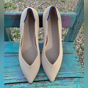 Rothy’s The Point Sz 9 Flats Ecru Beige Camo Print Sole Minimalist Capsule